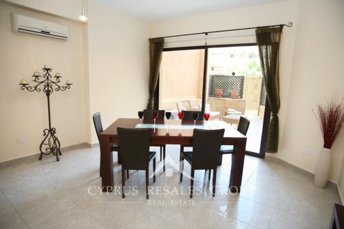 Great example of exclusive property in Cyprus - elegant dining room of a 2 bedroom ground floor apartment in Aristo Queens Gardens, Kato Paphos, Cyprus