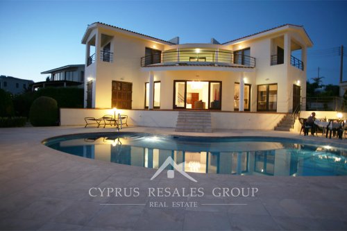 Exclusive property in Cyprus - Sea Caves Villa Perfection at night, Cyprus