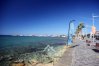 Paphos harbor promenade in March